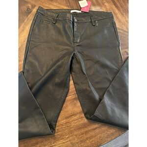 Shoedazzle Black Faux Leather Pants XL High Rise Skinny Fit NWT